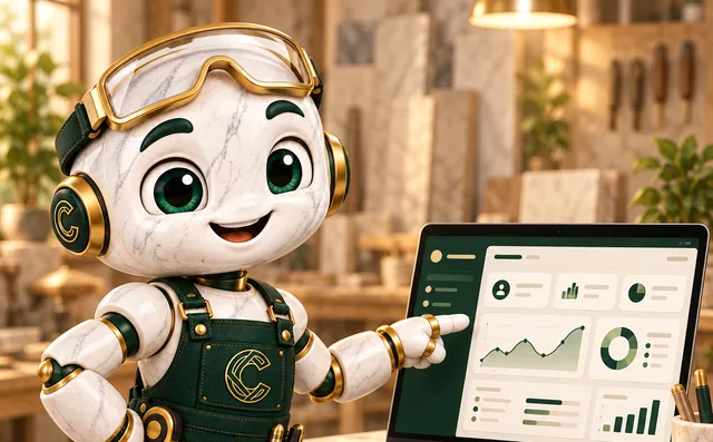 Cost, el asistente de Costo360, señala una laptop con un panel de control